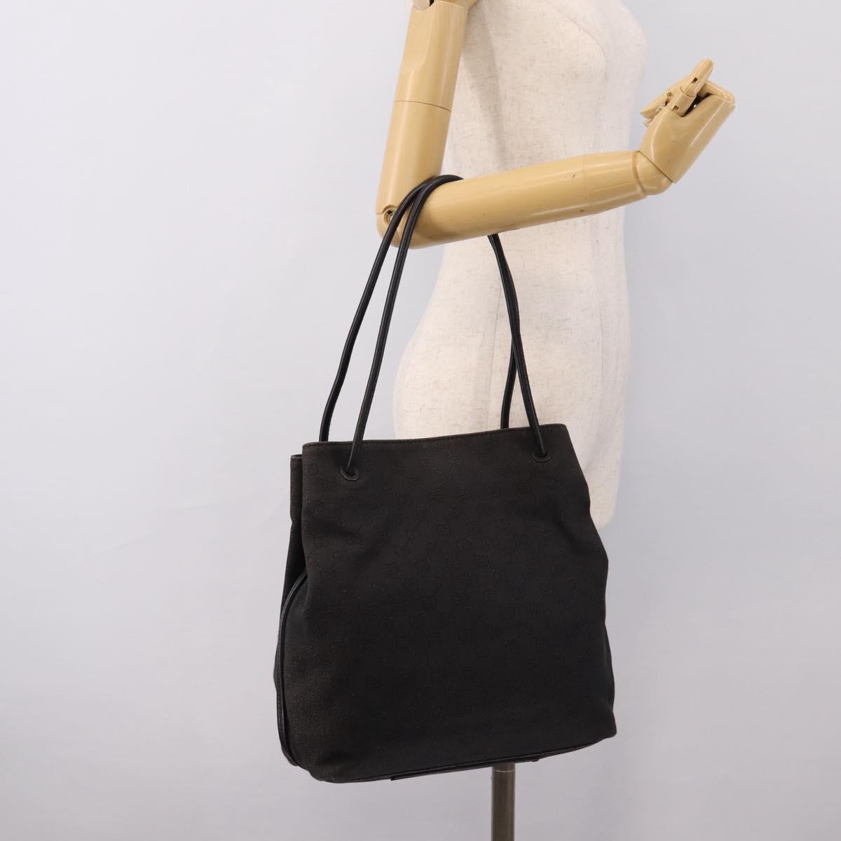 GUCCI GG Canvas Tote Bag Black 101341 Auth 202202