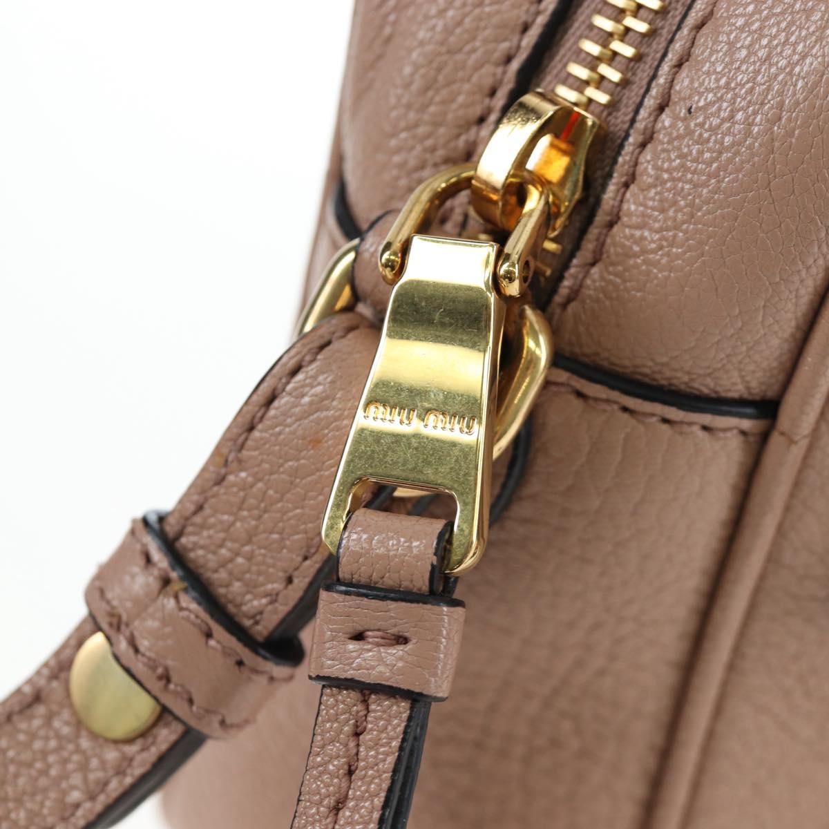 Miu Miu Shoulder Bag Leather 2way Pink Gold Auth 202204M