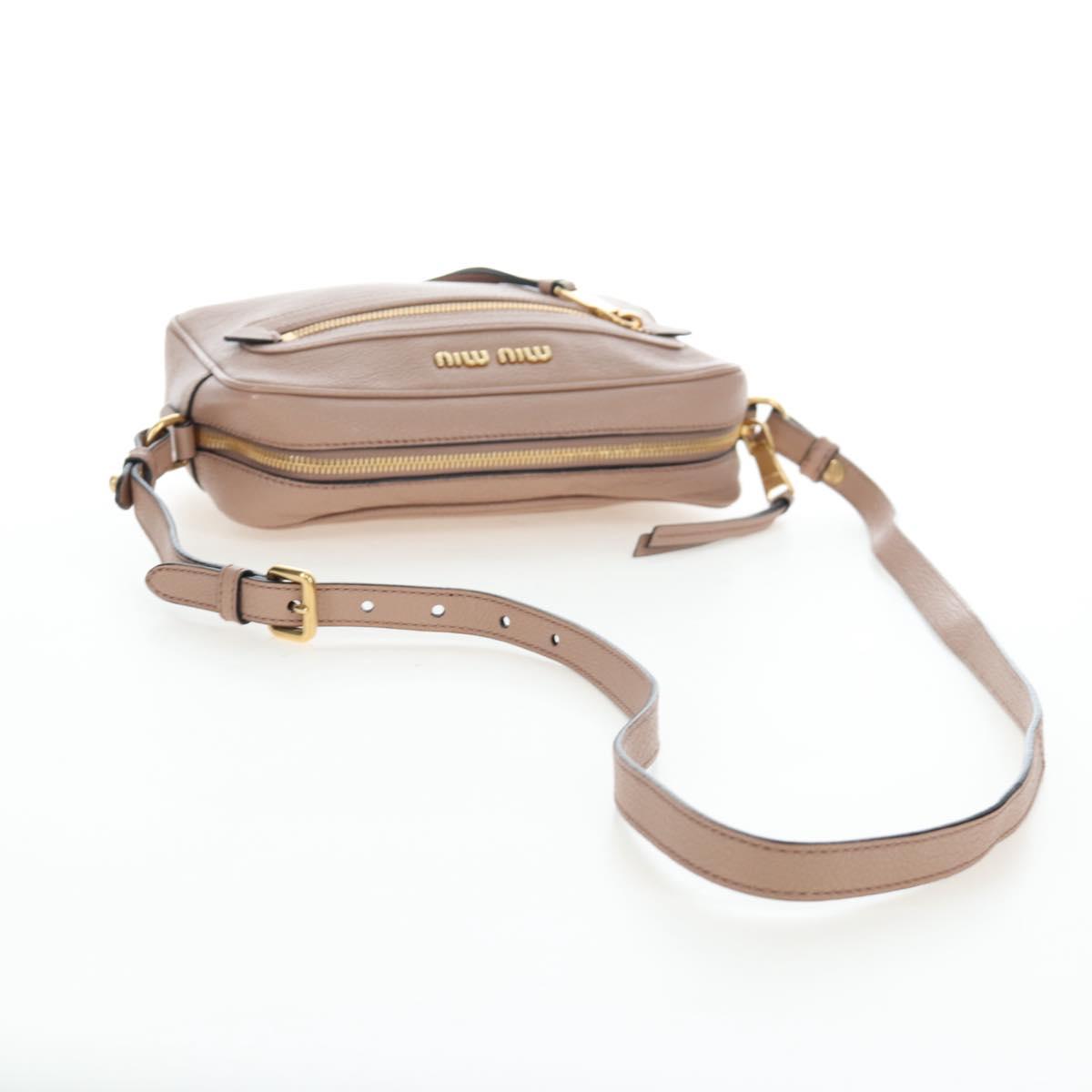 Miu Miu Shoulder Bag Leather 2way Pink Gold Auth 202204M