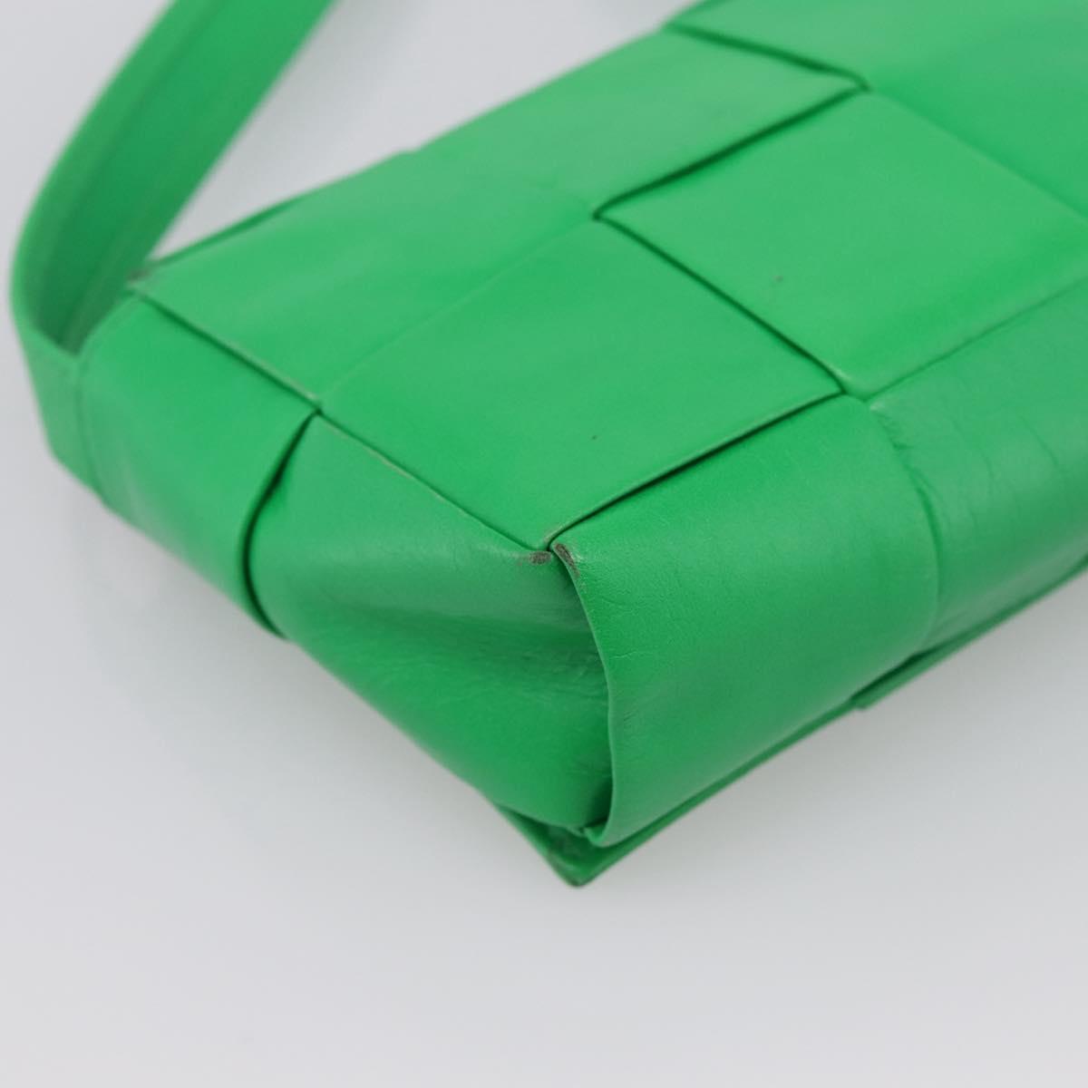 BOTTEGA VENETA MAXI INTRECCIATO Candy Shoulder Bag Leather Green Auth 202207A