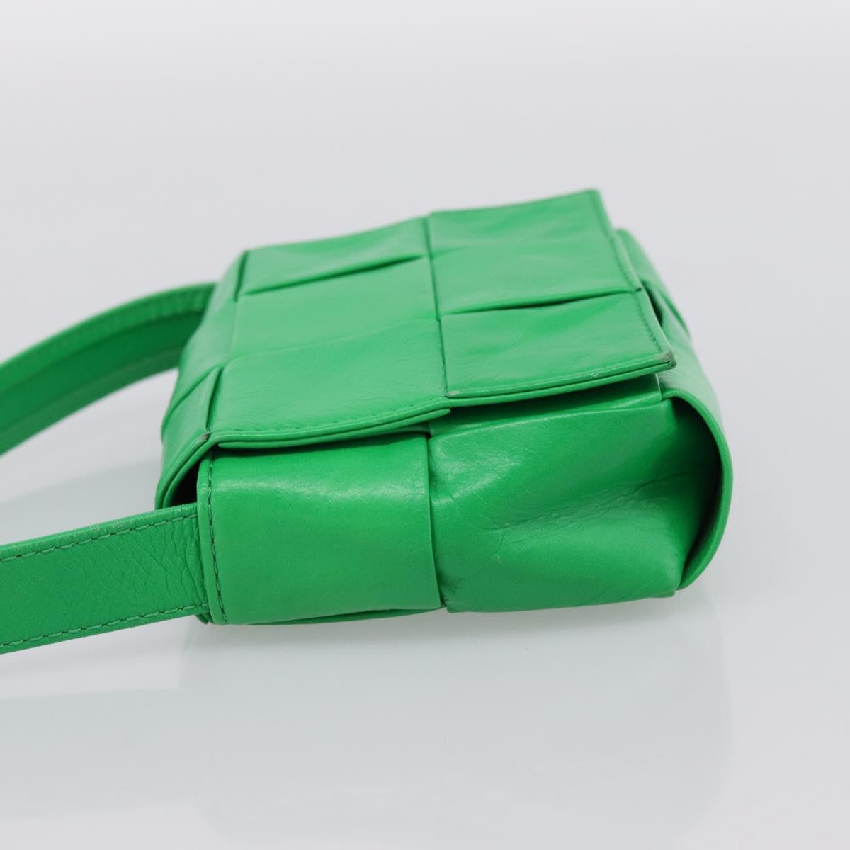 BOTTEGA VENETA MAXI INTRECCIATO Candy Shoulder Bag Leather Green Auth 202207A
