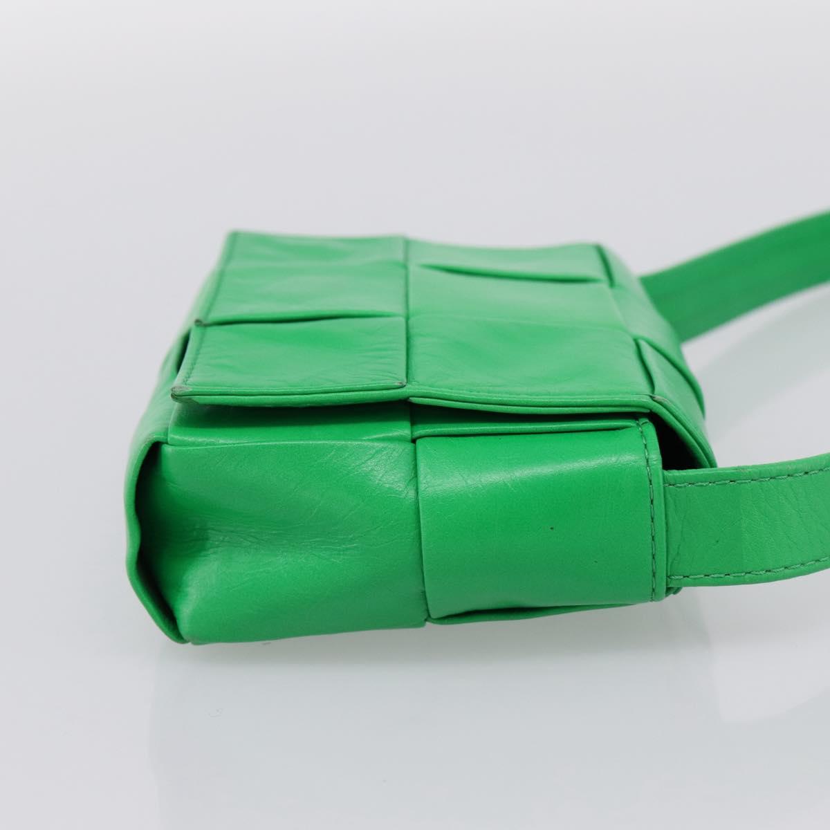 BOTTEGA VENETA MAXI INTRECCIATO Candy Shoulder Bag Leather Green Auth 202207A