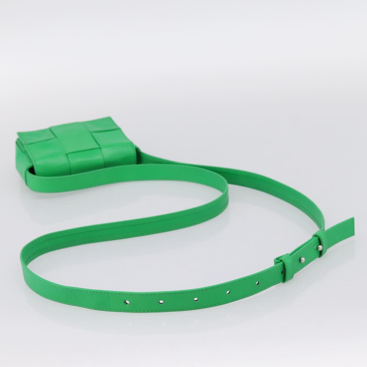 BOTTEGA VENETA MAXI INTRECCIATO Candy Shoulder Bag Leather Green Auth 202207A