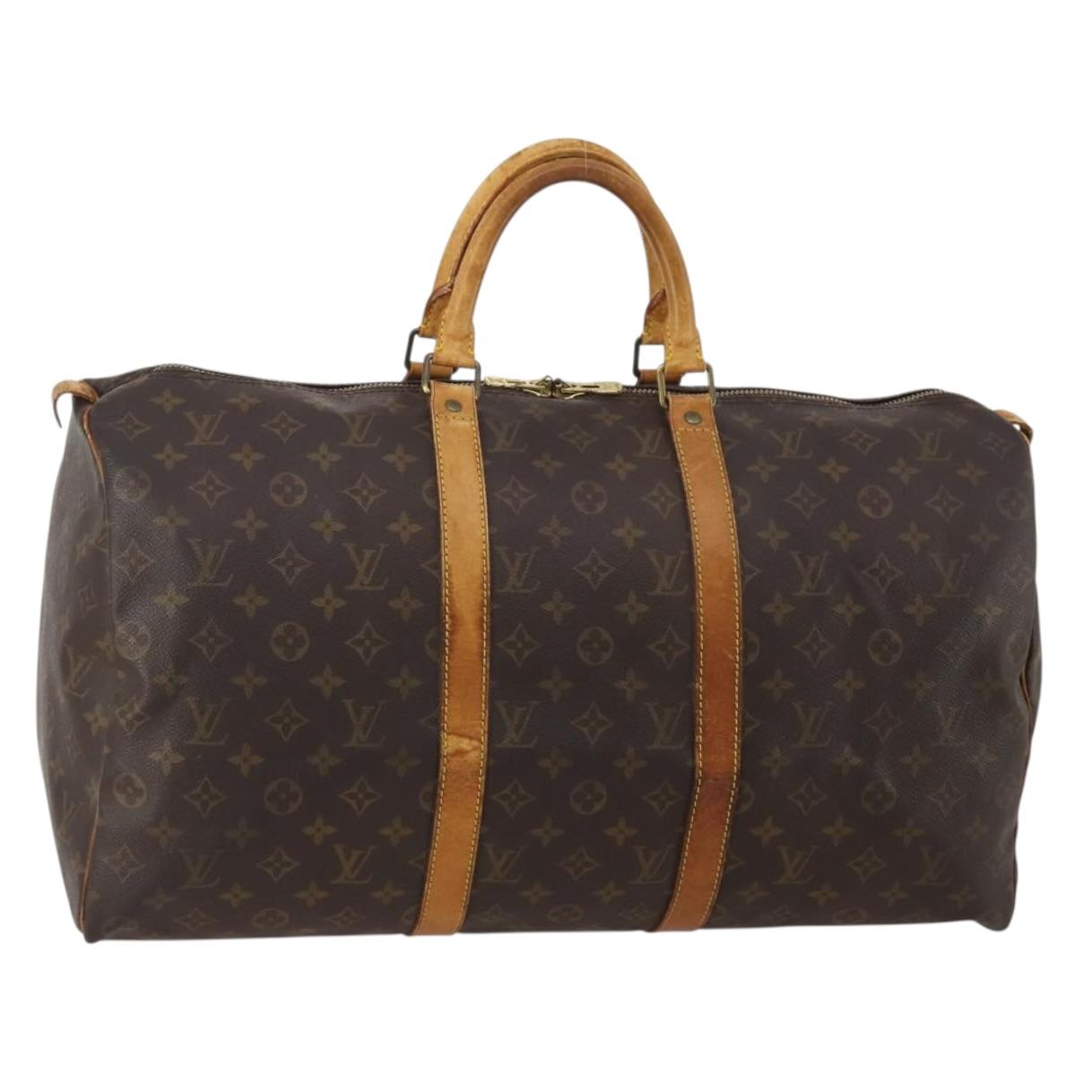 LOUIS VUITTON Monogram Keepall 50 Boston Bag M41426 LV Auth 202210