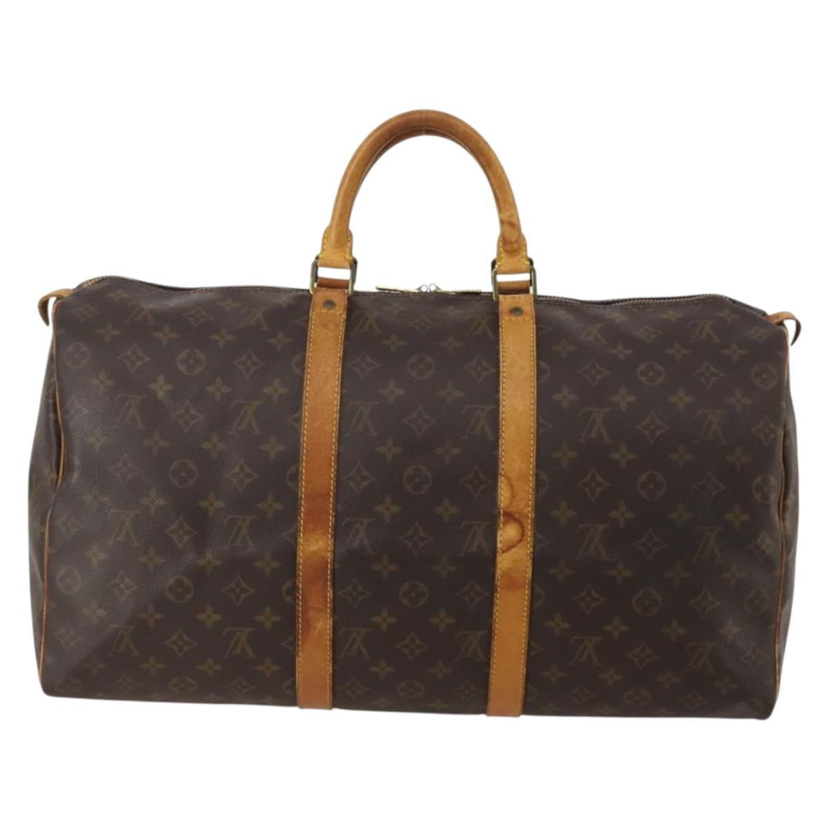 LOUIS VUITTON Monogram Keepall 50 Boston Bag M41426 LV Auth 202210