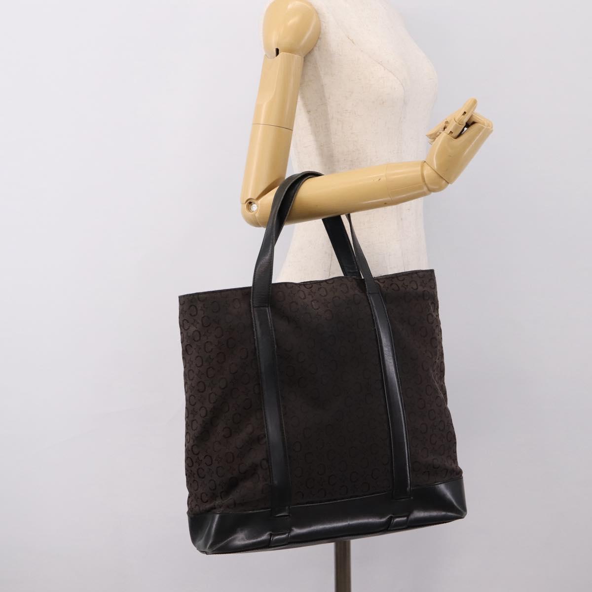 CELINE C Macadam Tote Bag Canvas Black Auth 202213