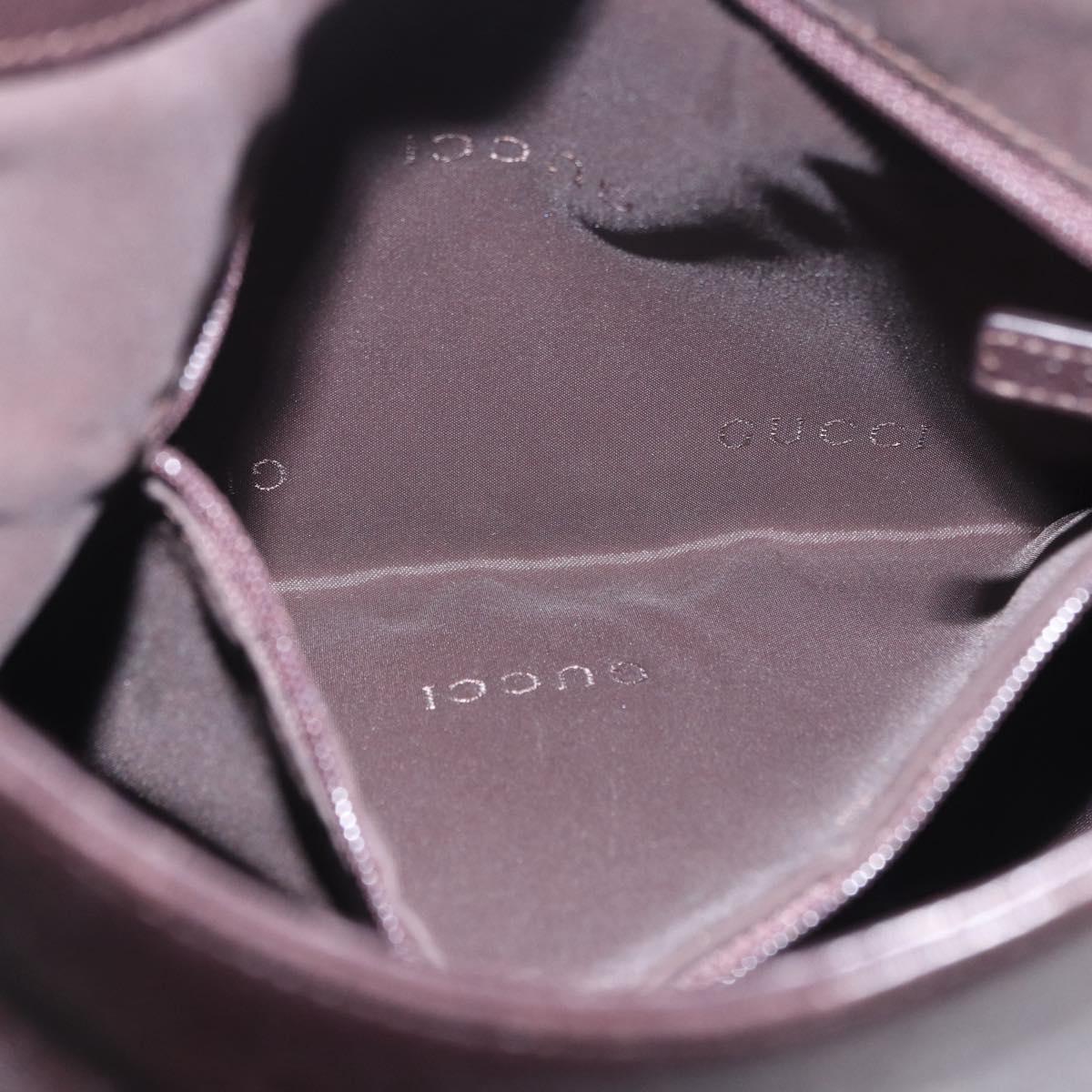 GUCCI Bamboo Shoulder Bag Leather Dark Brown Silver 001 3244 Auth 202214A