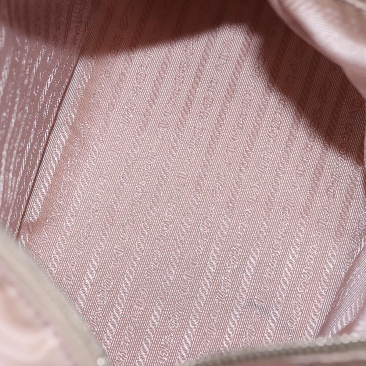 PRADA Tote Bag Nylon Pink Silver Auth 202215