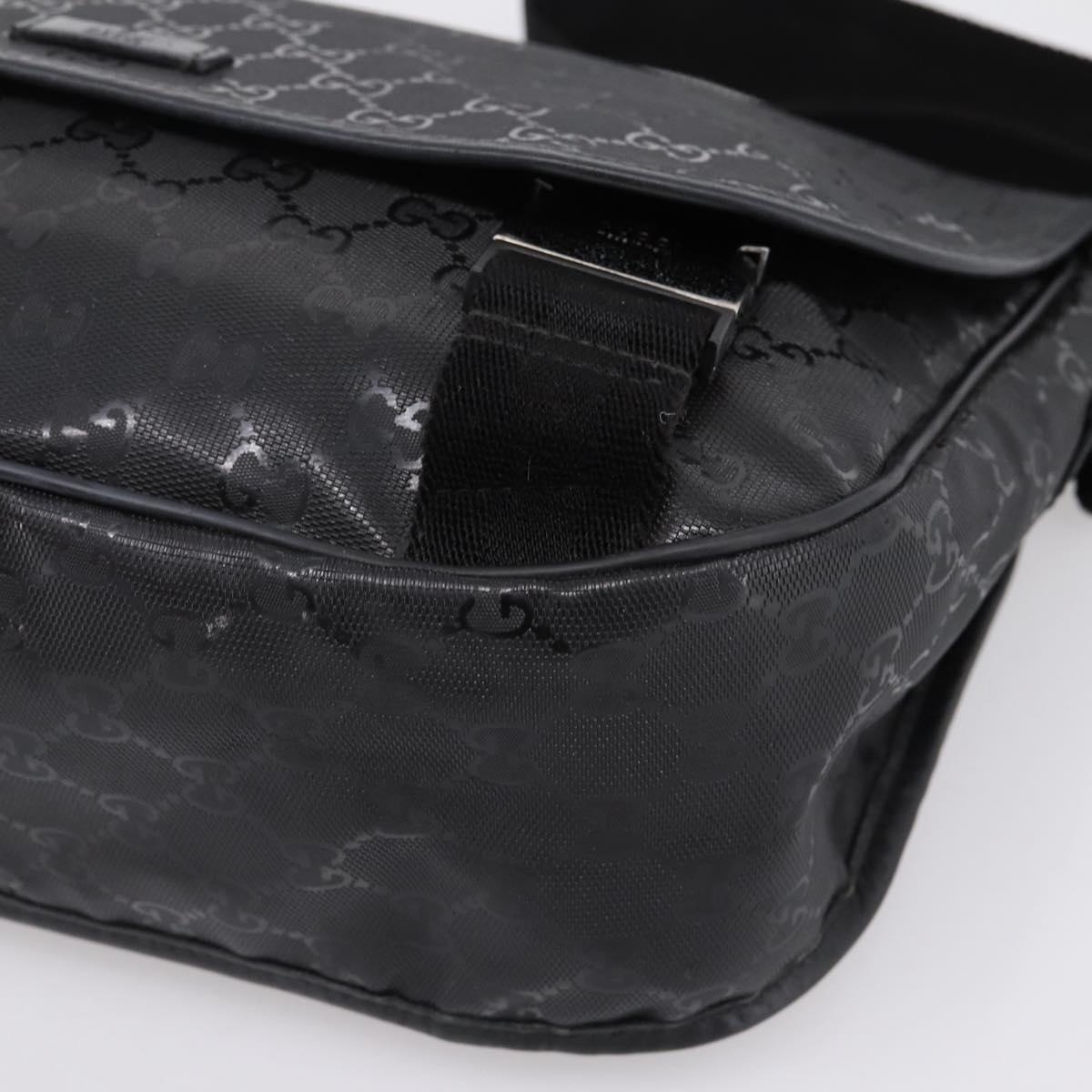 GUCCI GG Implementation Shoulder Bag PVC Black Silver 201732 Auth 202218A