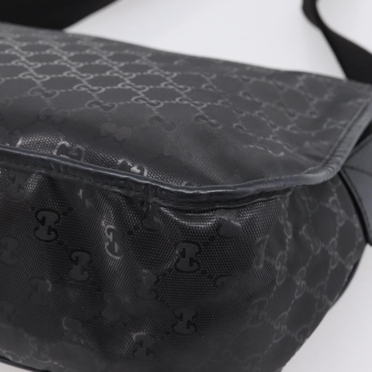 GUCCI GG Implementation Shoulder Bag PVC Black Silver 201732 Auth 202218A