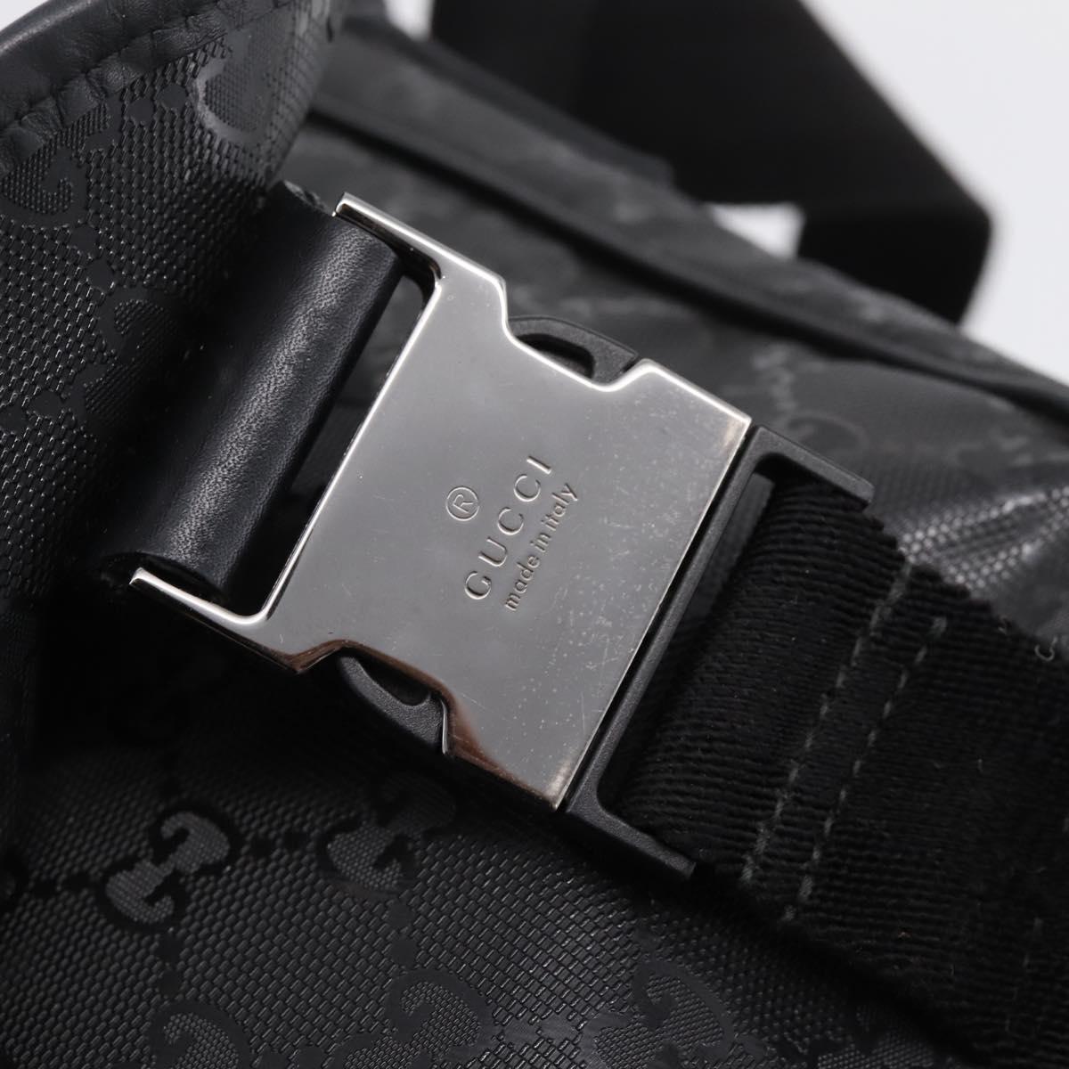 GUCCI GG Implementation Shoulder Bag PVC Black Silver 201732 Auth 202218A