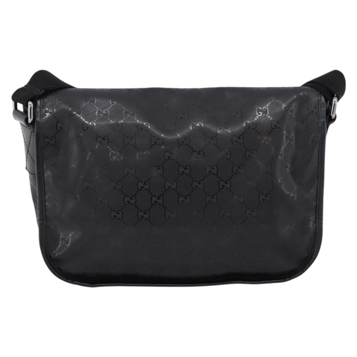 GUCCI GG Implementation Shoulder Bag PVC Black Silver 201732 Auth 202218A