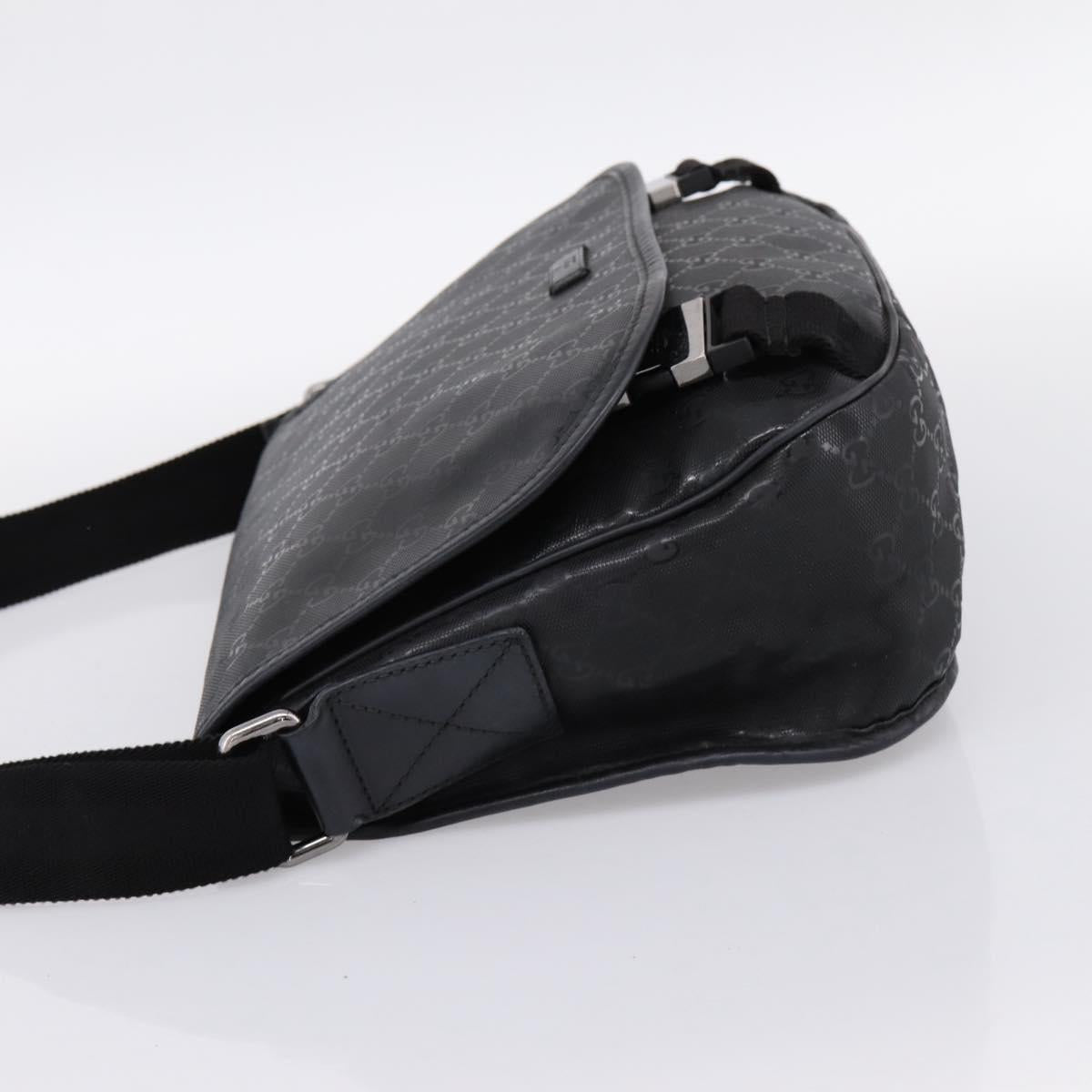 GUCCI GG Implementation Shoulder Bag PVC Black Silver 201732 Auth 202218A