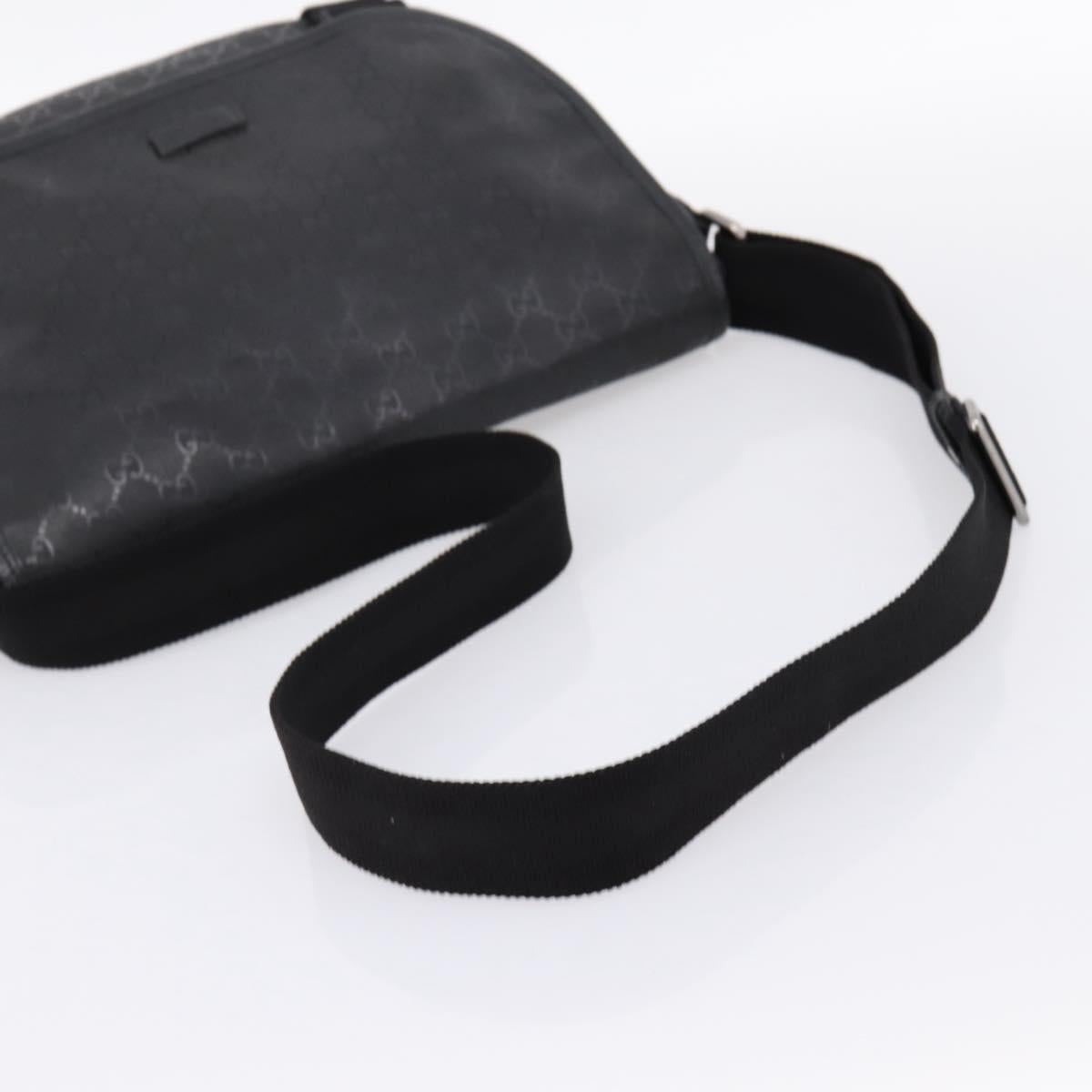 GUCCI GG Implementation Shoulder Bag PVC Black Silver 201732 Auth 202218A
