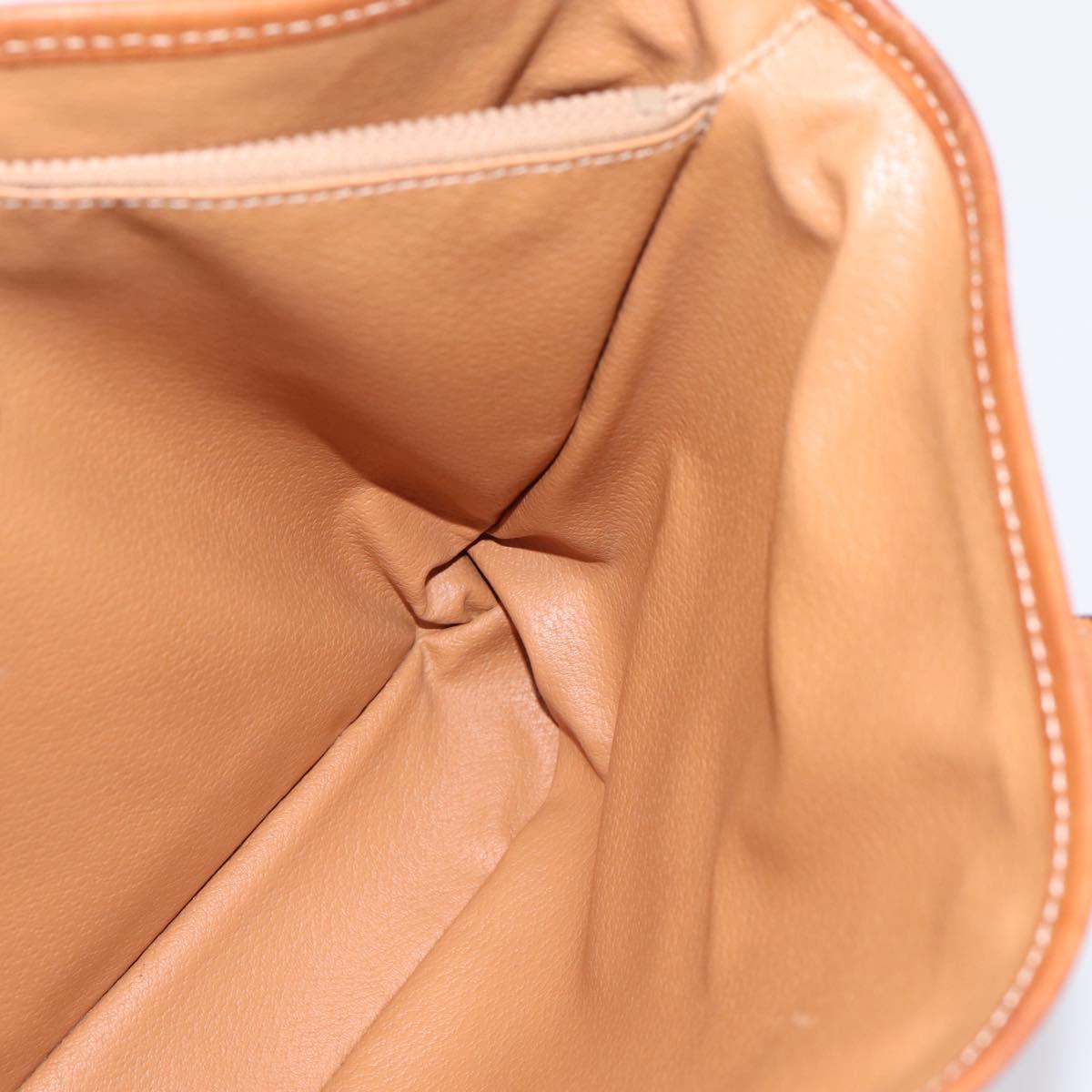 CELINE Macadam Tote Bag PVC Leather Beige Gold Tone Auth 202219