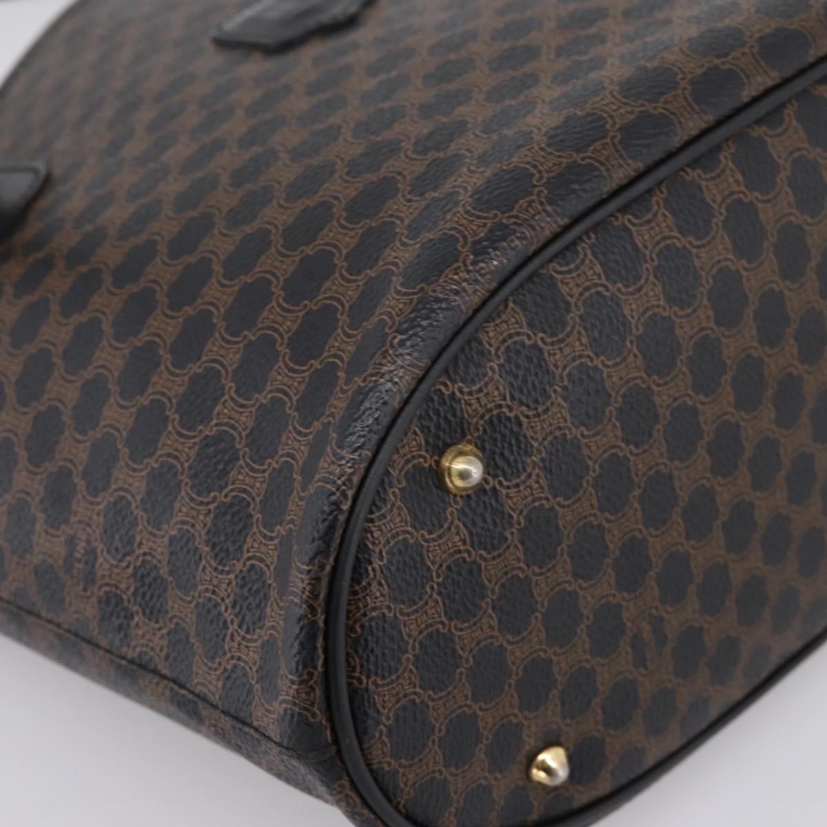 CELINE Macadam Tote Bag PVC Leather Black Gold Tone Auth 202222A