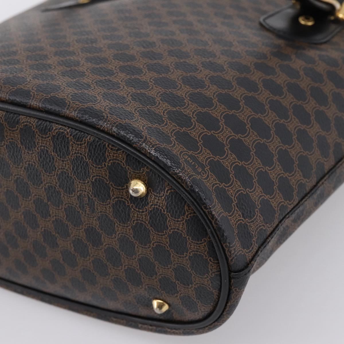 CELINE Macadam Tote Bag PVC Leather Black Gold Tone Auth 202222A