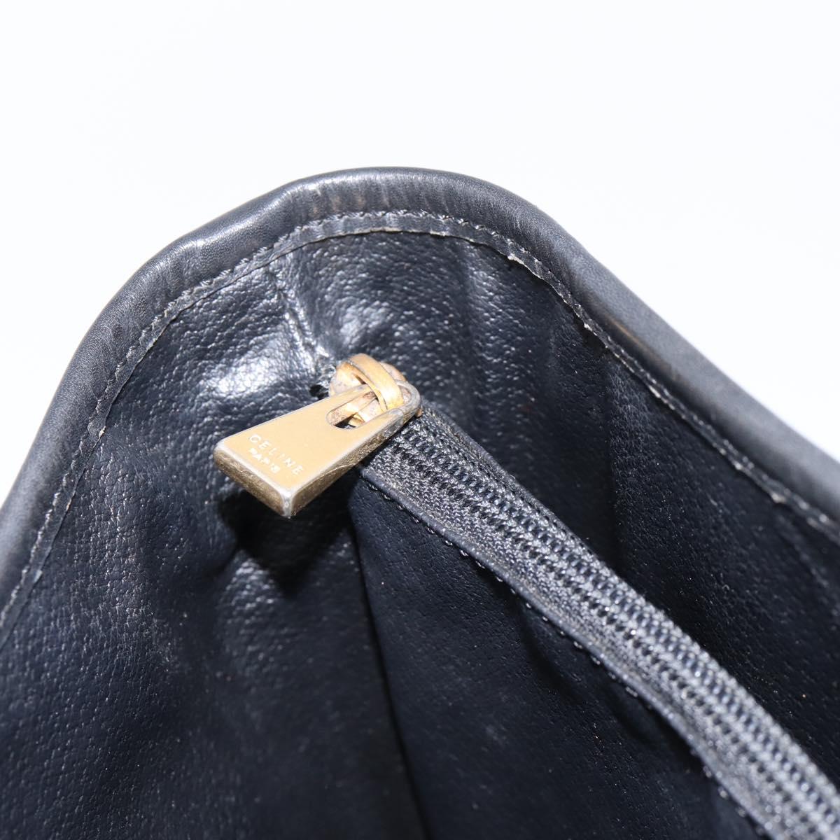 CELINE Macadam Tote Bag PVC Leather Black Gold Tone Auth 202222A