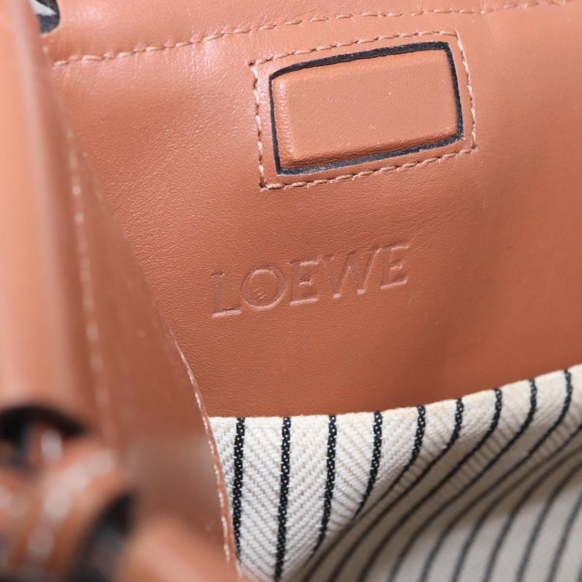 LOEWE Cushion Tote Bag Canvas Black Brown Auth 202225A