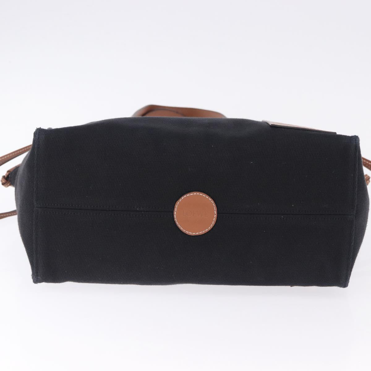 LOEWE Cushion Tote Bag Canvas Black Brown Auth 202225A