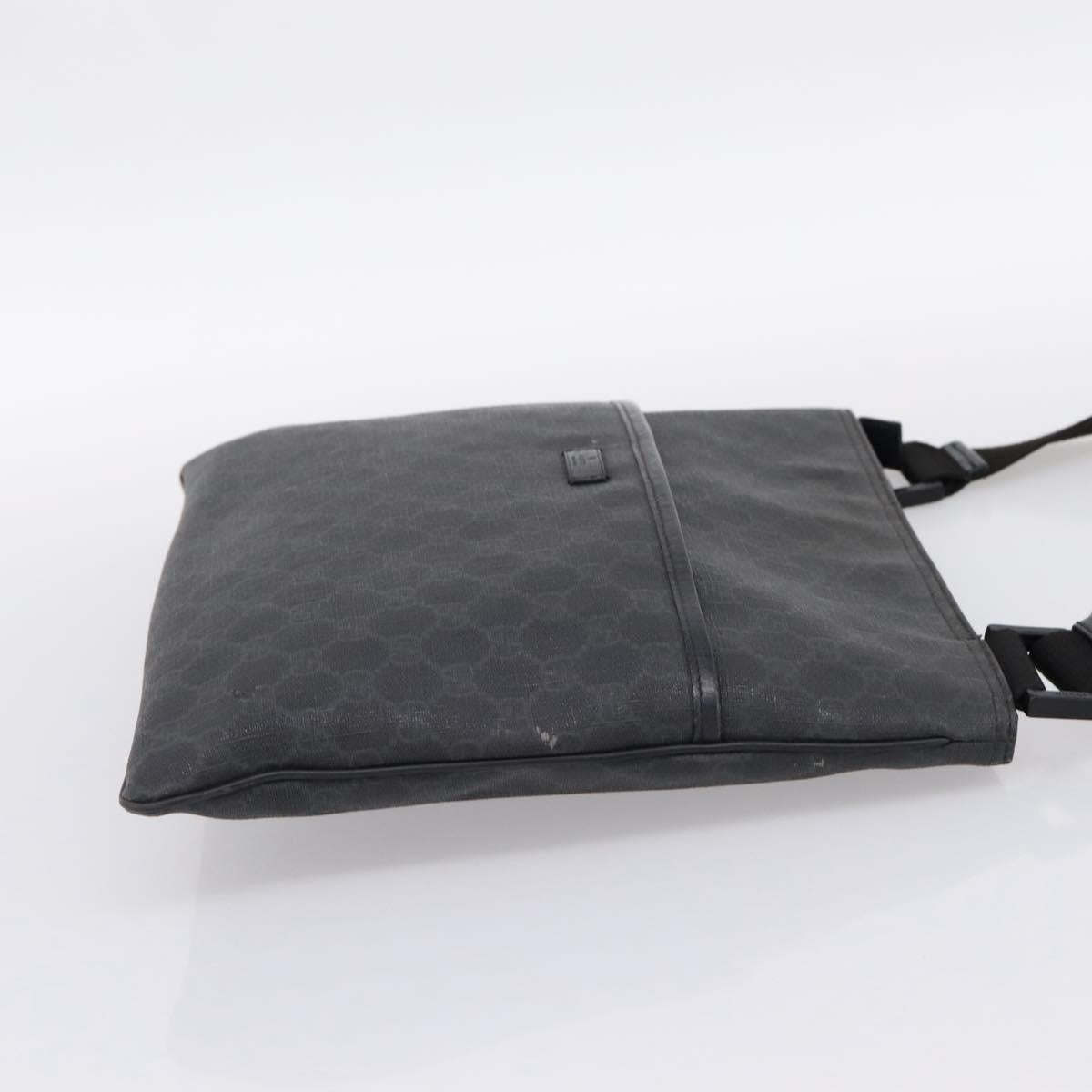 GUCCI GG Supreme Shoulder Bag PVC Black Silver 162904 Auth 202229A