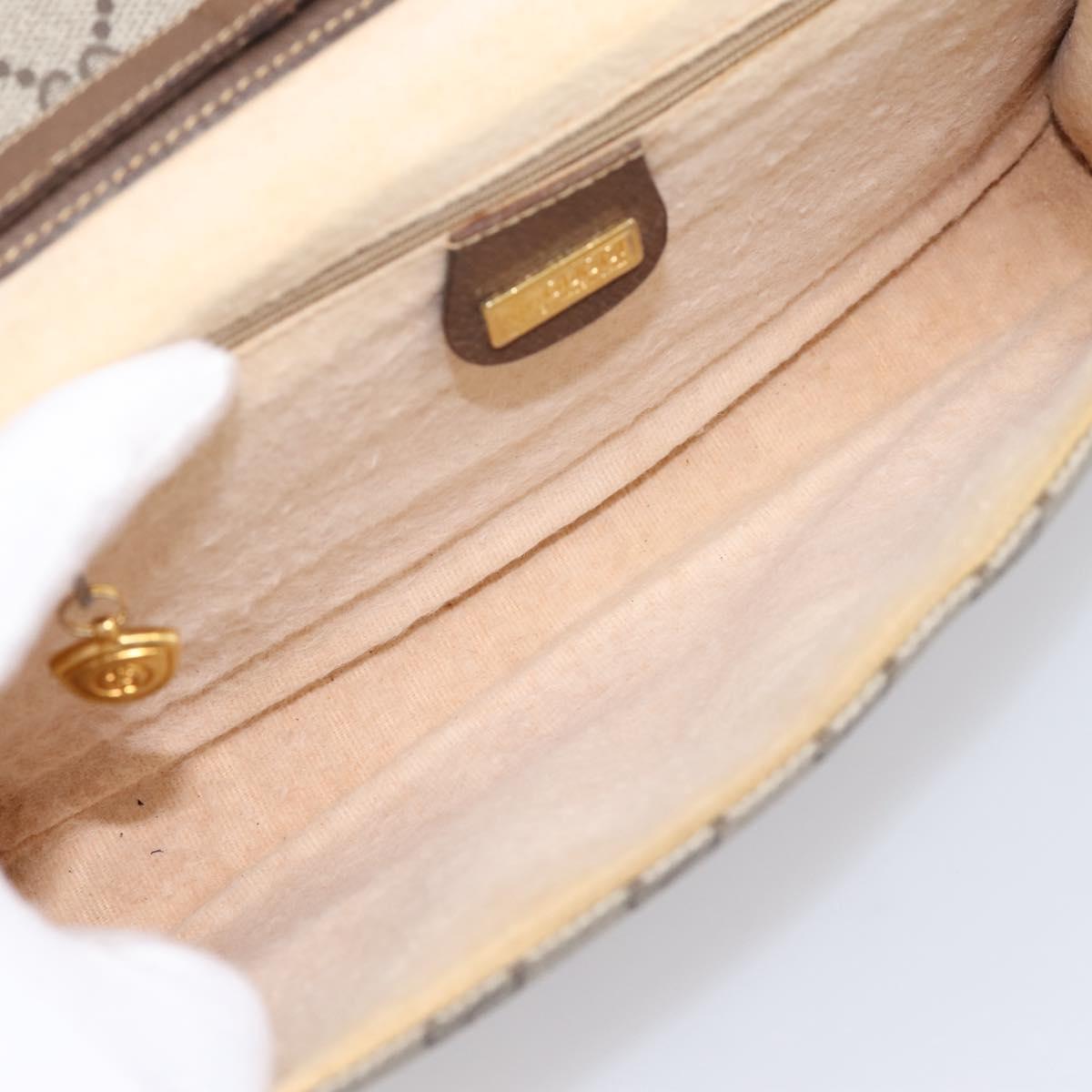 GUCCI GG Supreme Shoulder Bag PVC Beige Gold Tone 004 161 0670 Auth 202231