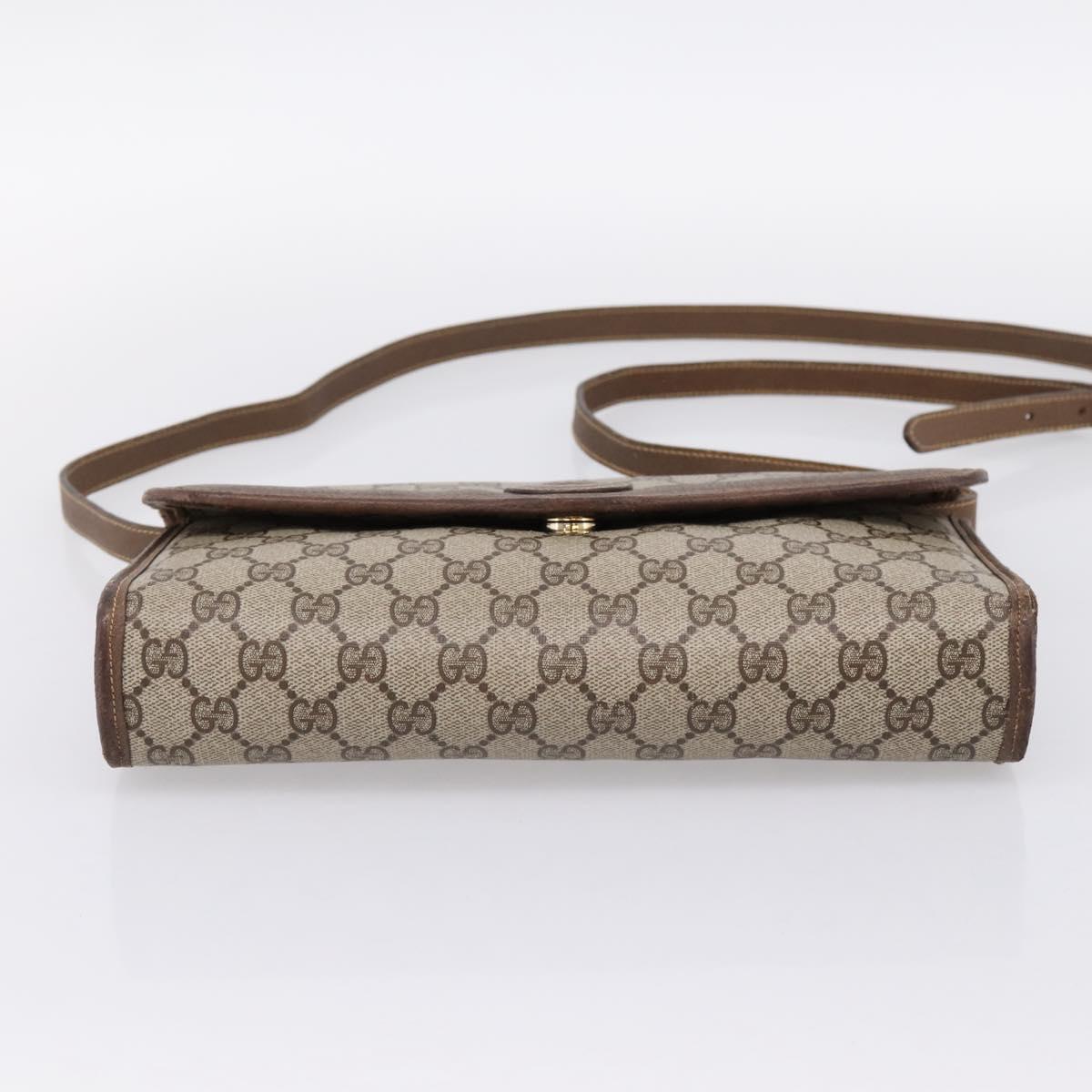 GUCCI GG Supreme Shoulder Bag PVC Beige Gold Tone 004 161 0670 Auth 202231