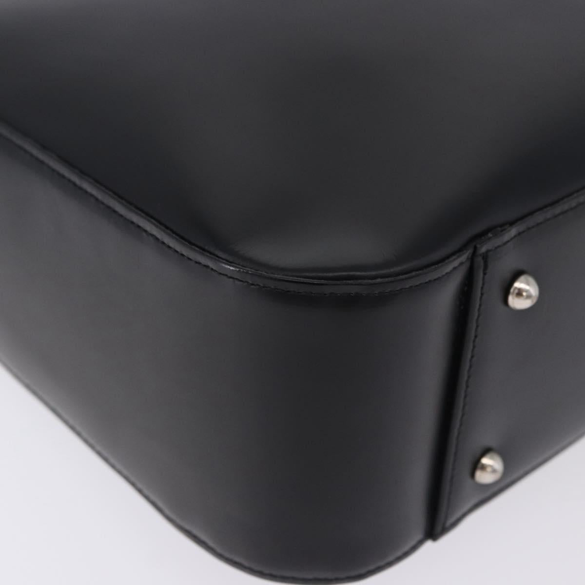 Burberrys Nova Check Hand Bag Leather Black Beige Auth 202233