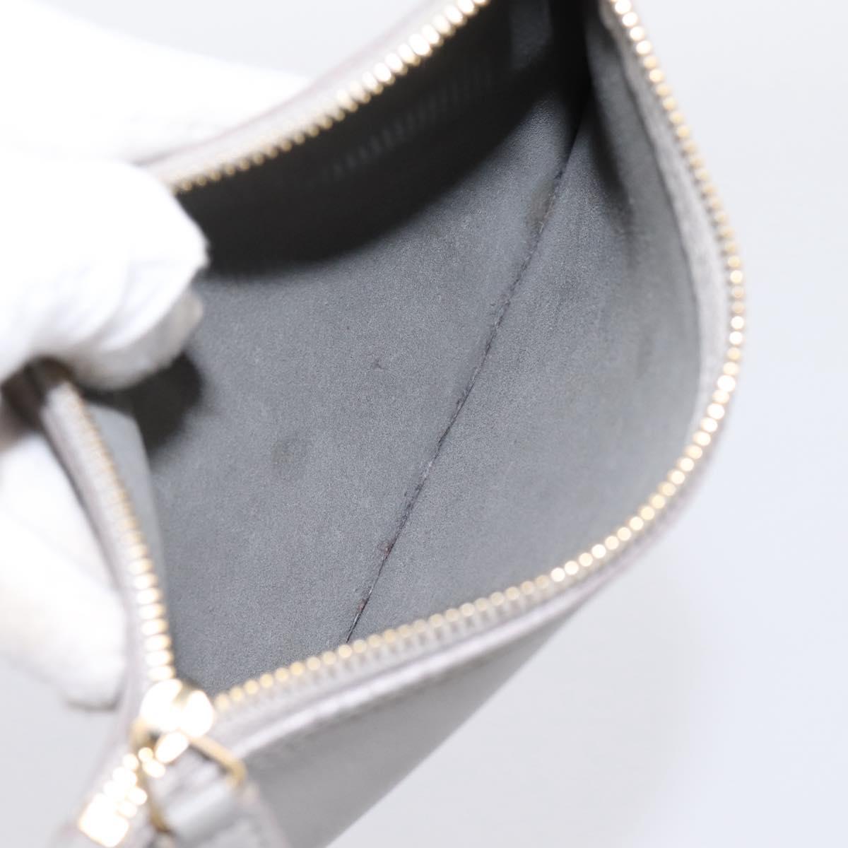 SAINT LAURENT Tote Bag Leather Gray Gold Tone Auth 202234