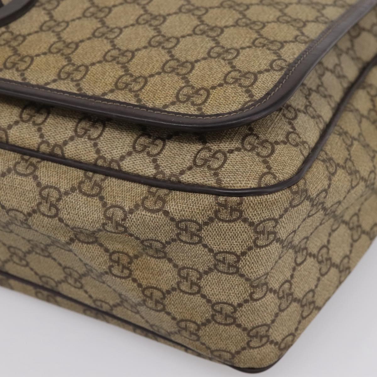 GUCCI GG Supreme Shoulder Bag PVC Beige 222291 Auth 202237