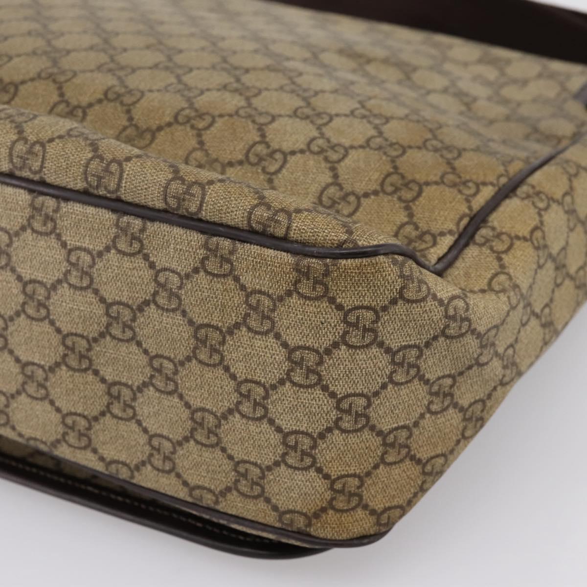GUCCI GG Supreme Shoulder Bag PVC Beige 222291 Auth 202237