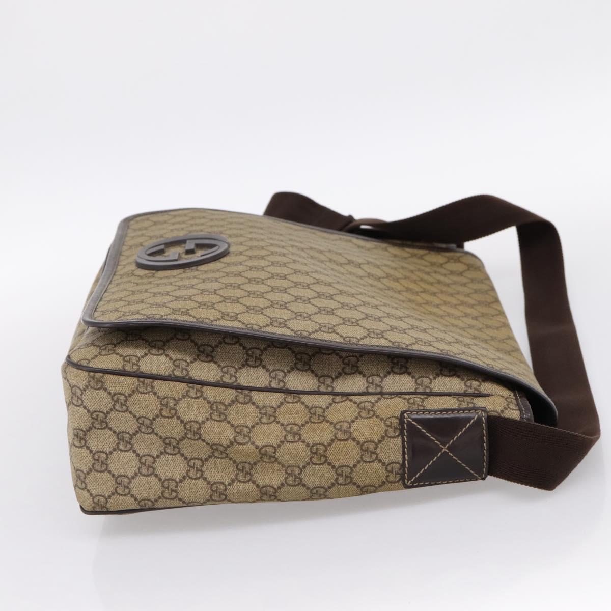 GUCCI GG Supreme Shoulder Bag PVC Beige 222291 Auth 202237