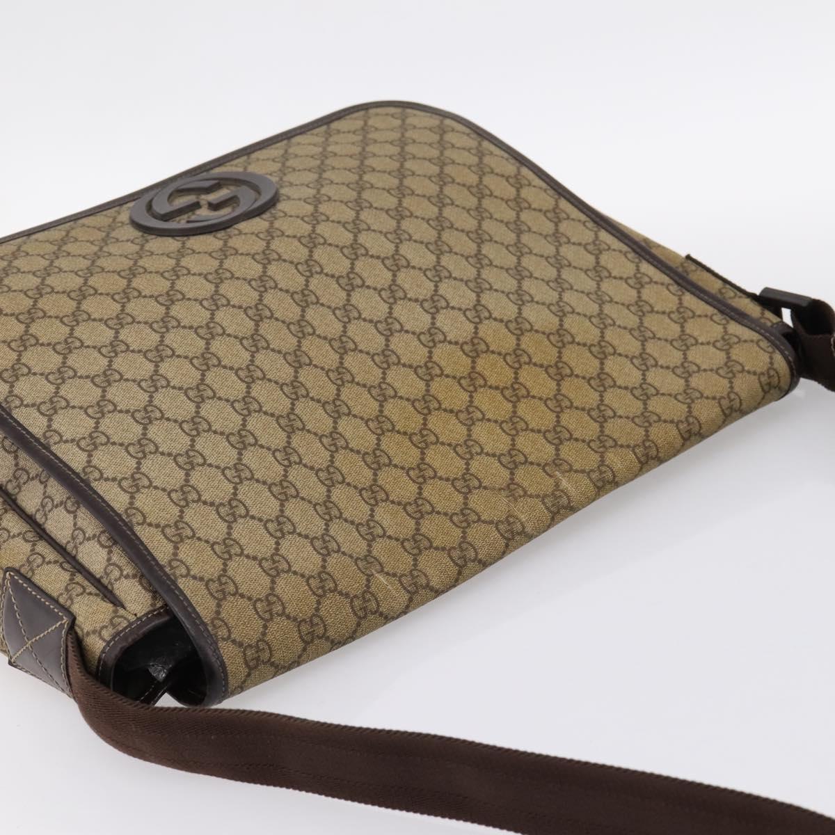 GUCCI GG Supreme Shoulder Bag PVC Beige 222291 Auth 202237