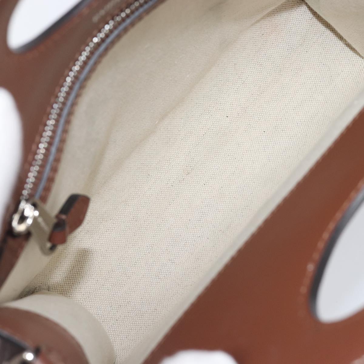 BURBERRY Hand Bag Canvas 2way Silver Black Auth 202239V