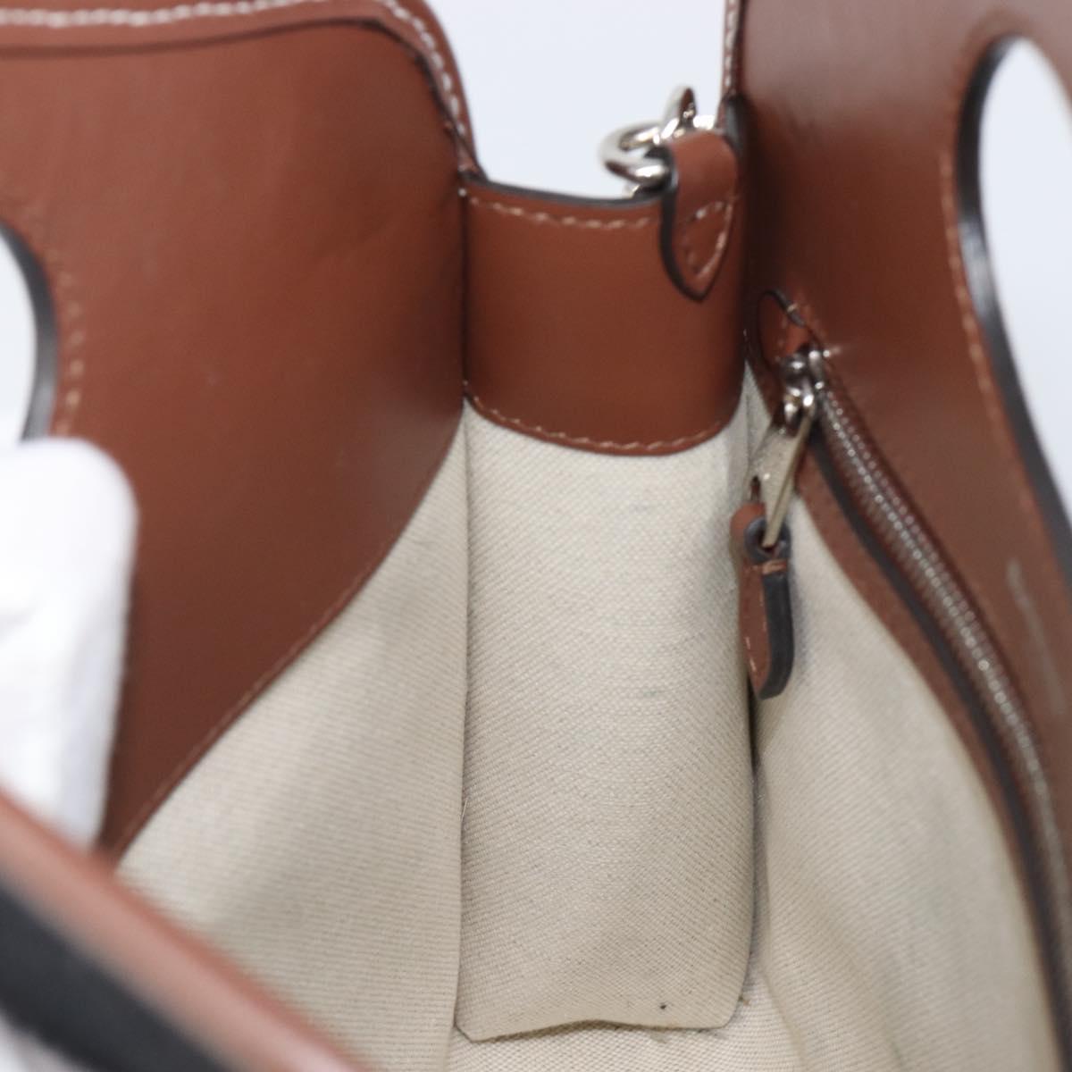 BURBERRY Hand Bag Canvas 2way Silver Black Auth 202239V