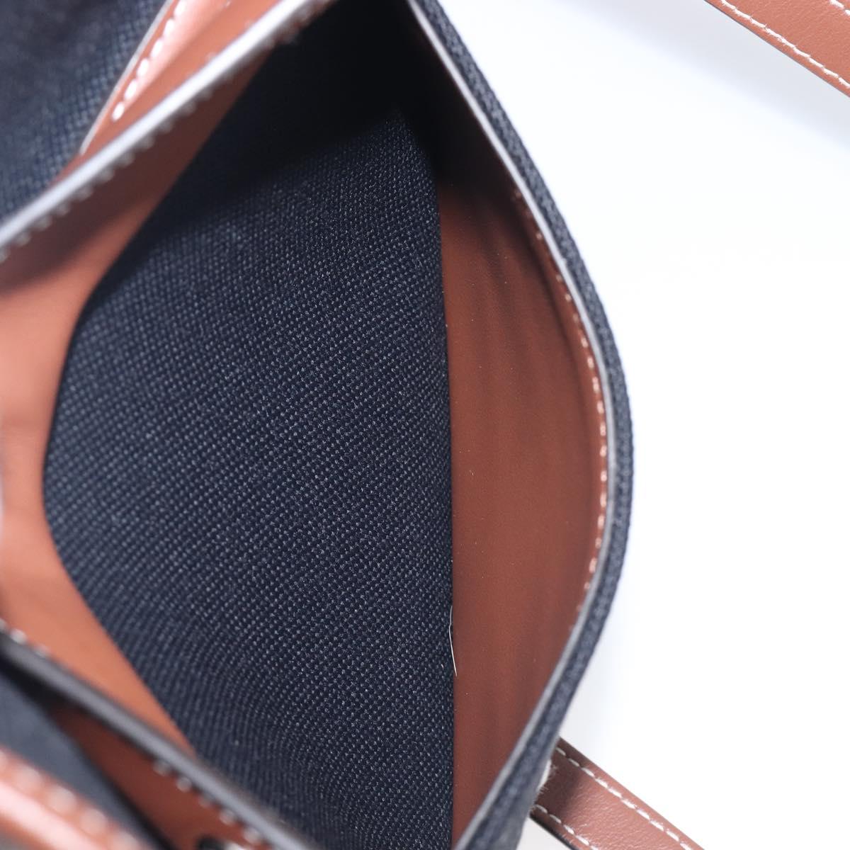 BURBERRY Hand Bag Canvas 2way Silver Black Auth 202239V