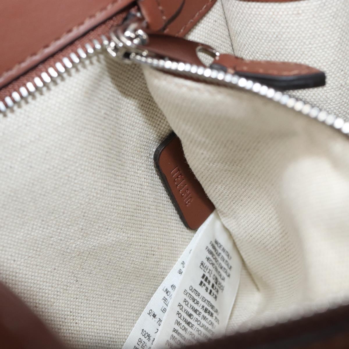 BURBERRY Hand Bag Canvas 2way Silver Black Auth 202239V