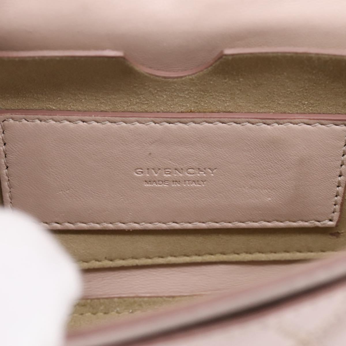 GIVENCHY Shoulder Bag Leather Pink Gold Tone Auth 202242A