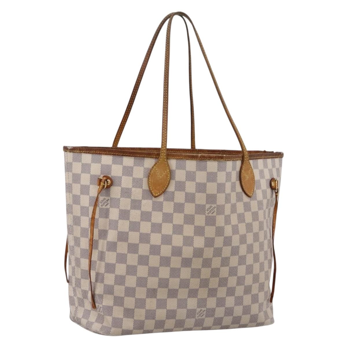 LOUIS VUITTON Damier Azur Neverfull MM Tote Bag N41605 LV Auth 202243