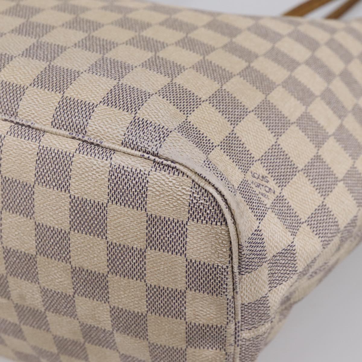 LOUIS VUITTON Damier Azur Neverfull MM Tote Bag N41605 LV Auth 202243