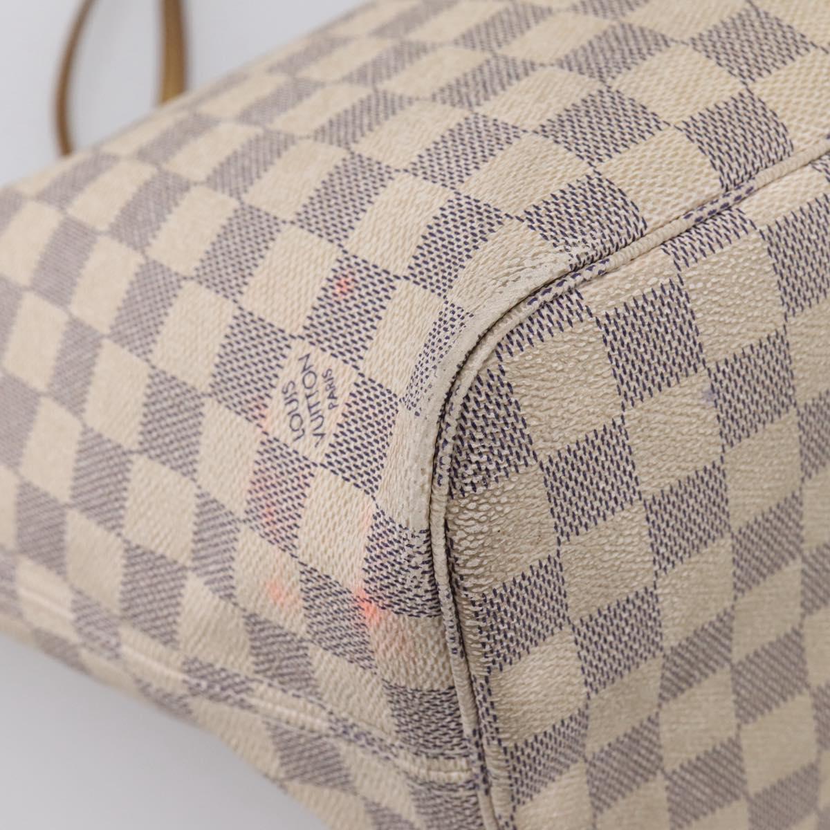 LOUIS VUITTON Damier Azur Neverfull MM Tote Bag N41605 LV Auth 202243