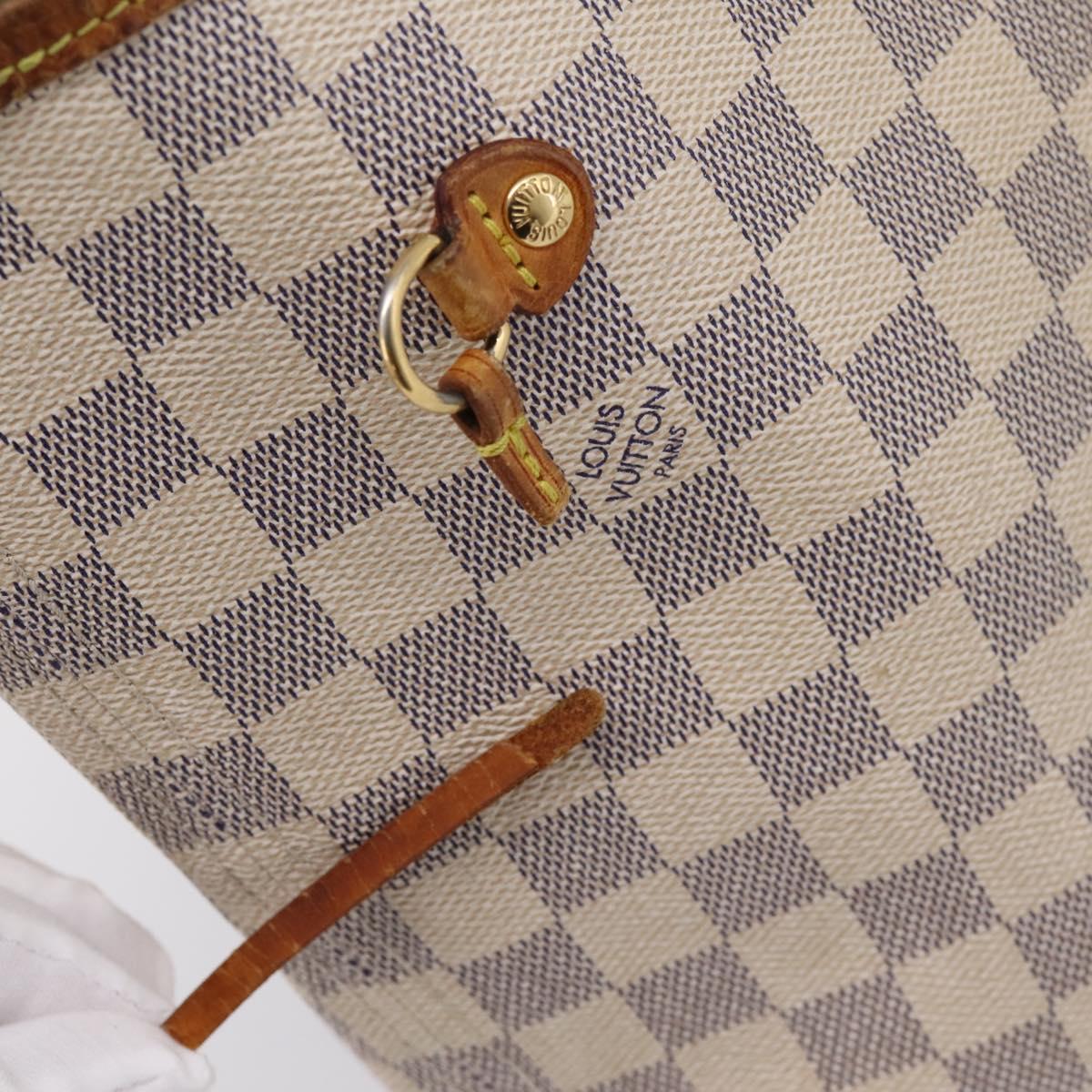 LOUIS VUITTON Damier Azur Neverfull MM Tote Bag N41605 LV Auth 202243