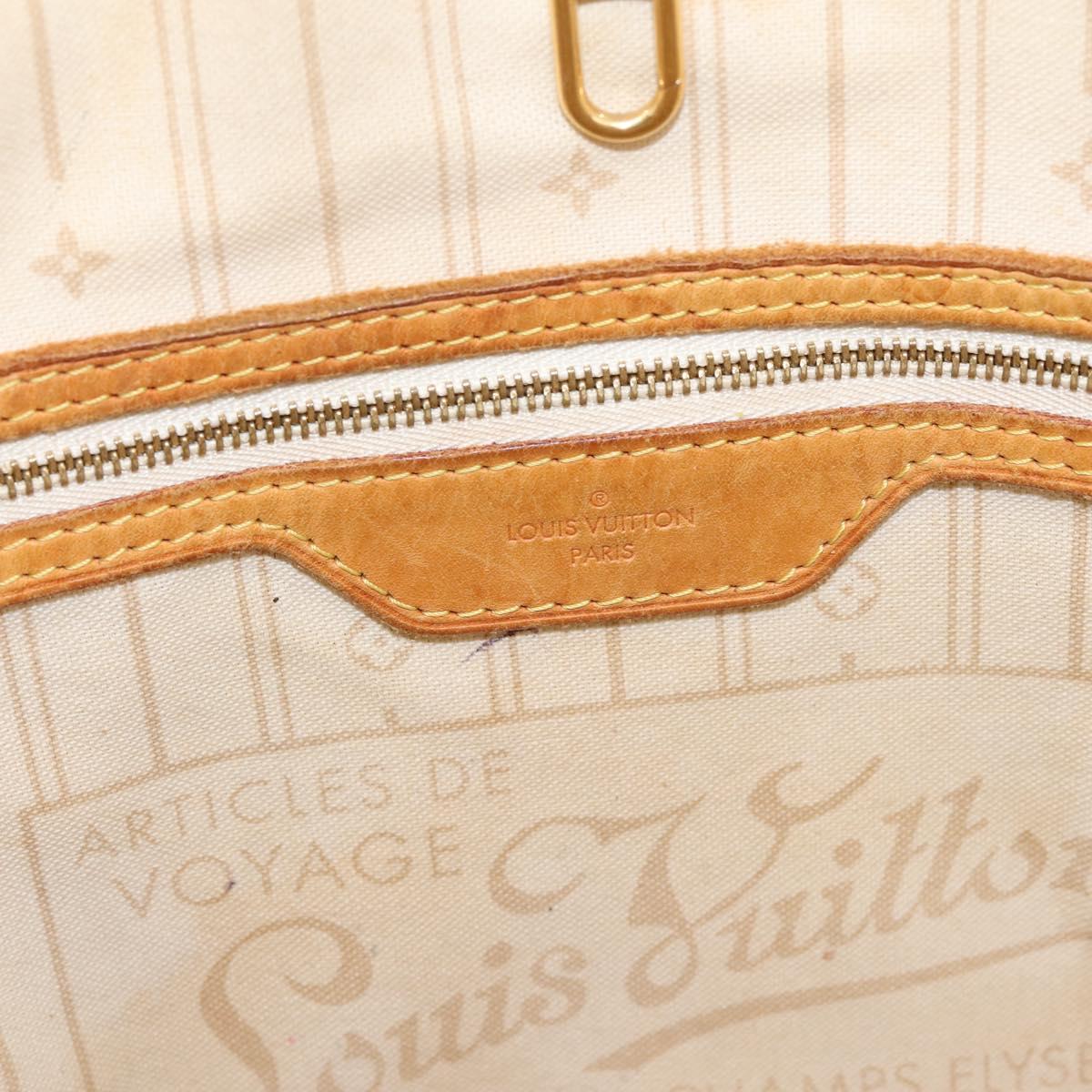 LOUIS VUITTON Damier Azur Neverfull MM Tote Bag N41605 LV Auth 202243
