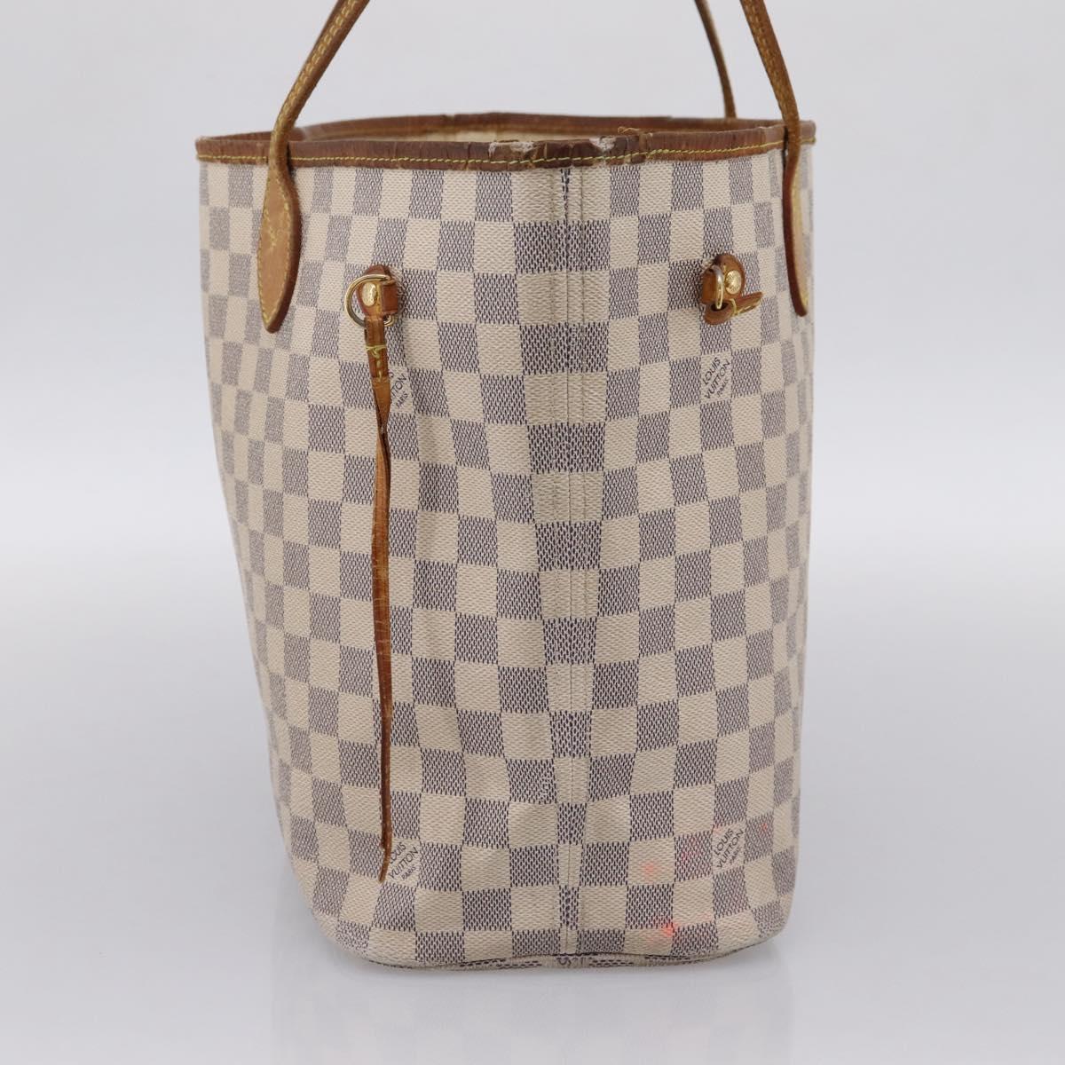 LOUIS VUITTON Damier Azur Neverfull MM Tote Bag N41605 LV Auth 202243