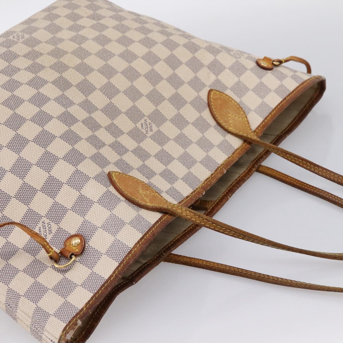 LOUIS VUITTON Damier Azur Neverfull MM Tote Bag N41605 LV Auth 202243