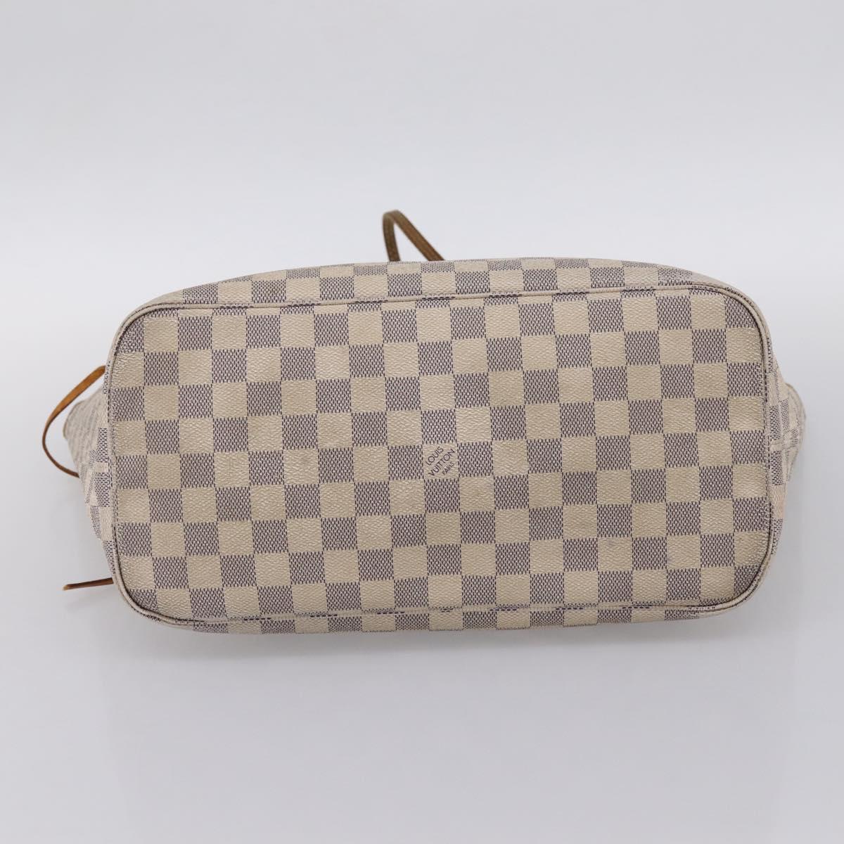 LOUIS VUITTON Damier Azur Neverfull MM Tote Bag N41605 LV Auth 202243