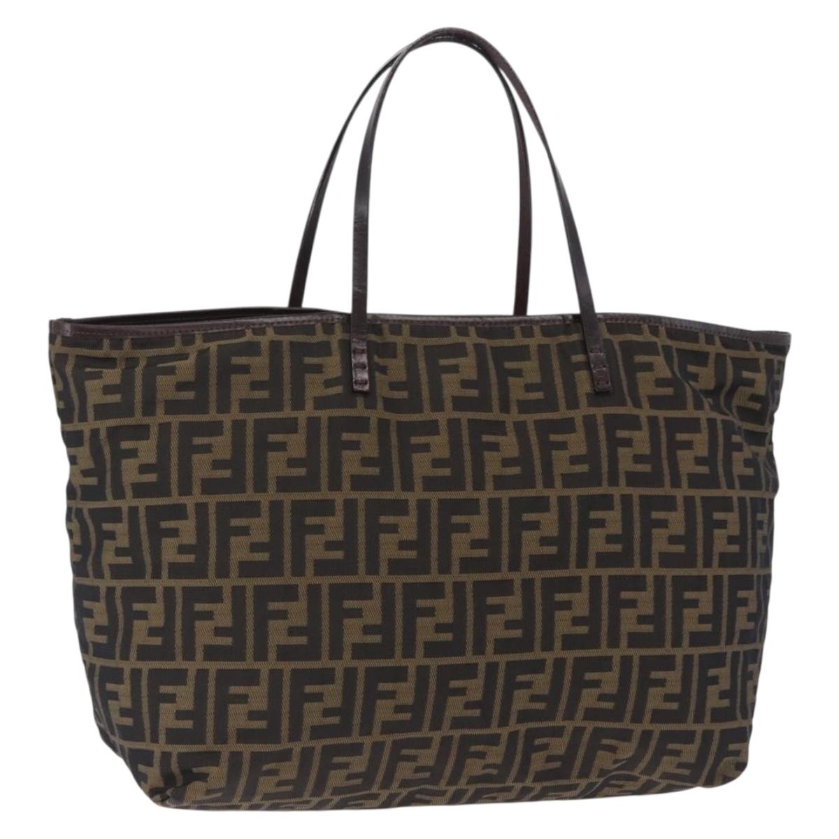 FENDI Zucca Canvas Tote Bag Brown Auth 202245A