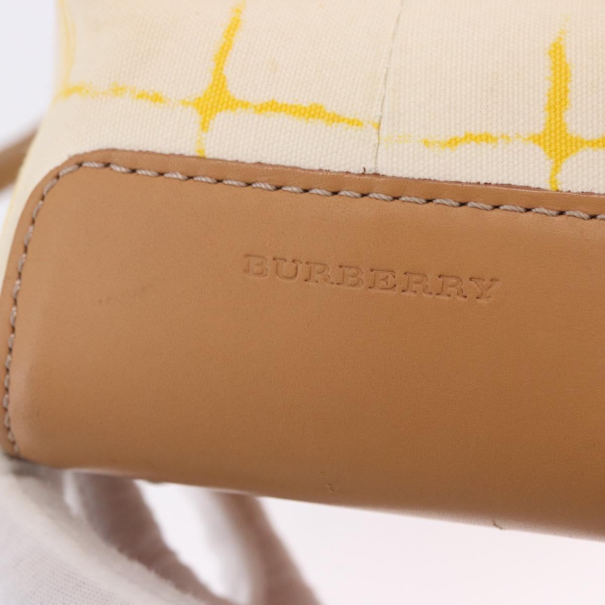 BURBERRY Hand Bag Canvas Yellow Beige Auth 202250A
