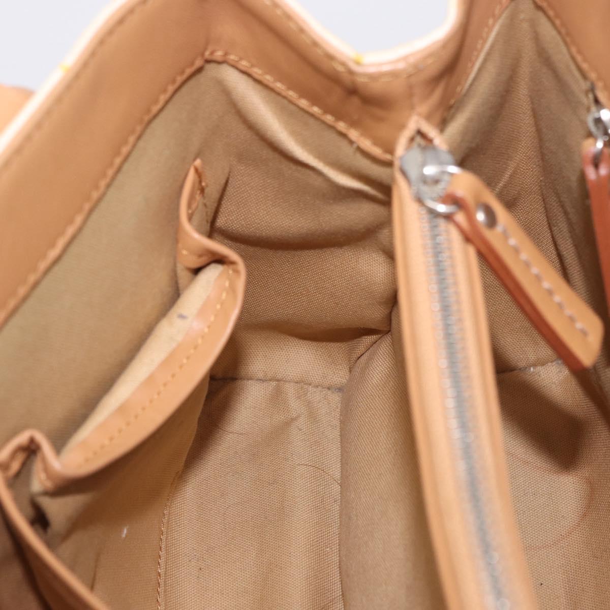 BURBERRY Hand Bag Canvas Yellow Beige Auth 202250A