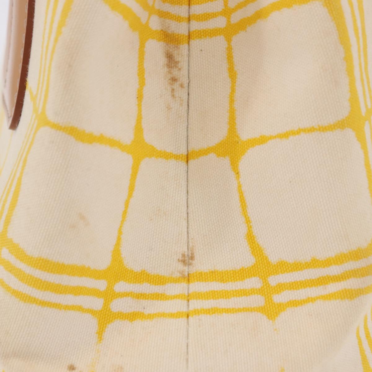 BURBERRY Hand Bag Canvas Yellow Beige Auth 202250A